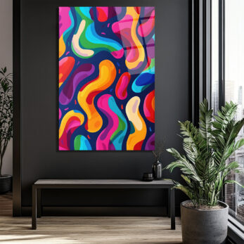 Dinamik Renk Akışı Modern Sanat Cam Tablo - Glazella Dinamik Renk Akışı Modern Sanat Cam Tablo - Glazella