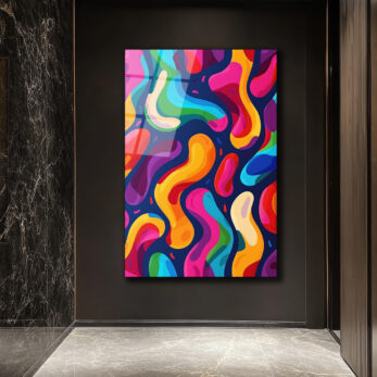 Dinamik Renk Akışı Modern Sanat Cam Tablo - Glazella Dinamik Renk Akışı Modern Sanat Cam Tablo - Glazella