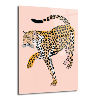 Egzotik Leopar Zarafeti: Modern Sanat Cam Tablo - Glazella