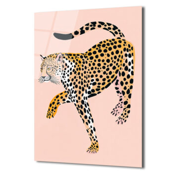 Egzotik Leopar Zarafeti: Modern Sanat Cam Tablo - Glazella