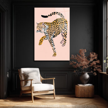Egzotik Leopar Zarafeti: Modern Sanat Cam Tablo - Glazella