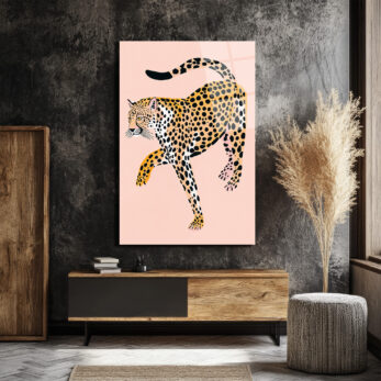 Egzotik Leopar Zarafeti: Modern Sanat Cam Tablo - Glazella