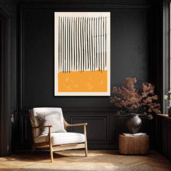 Minimalist Çizgiler ve Soyut Formlar Cam Tablo - Modern Duvar Sanatı - Glazella