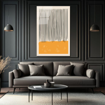 Minimalist Çizgiler ve Soyut Formlar Cam Tablo - Modern Duvar Sanatı - Glazella