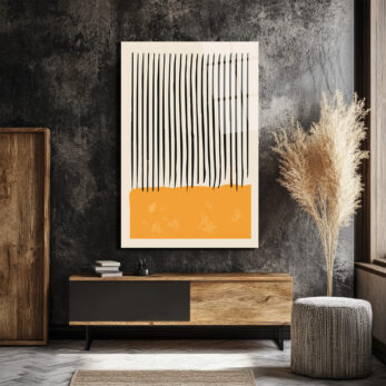 Minimalist Çizgiler ve Soyut Formlar Cam Tablo - Modern Duvar Sanatı - Glazella