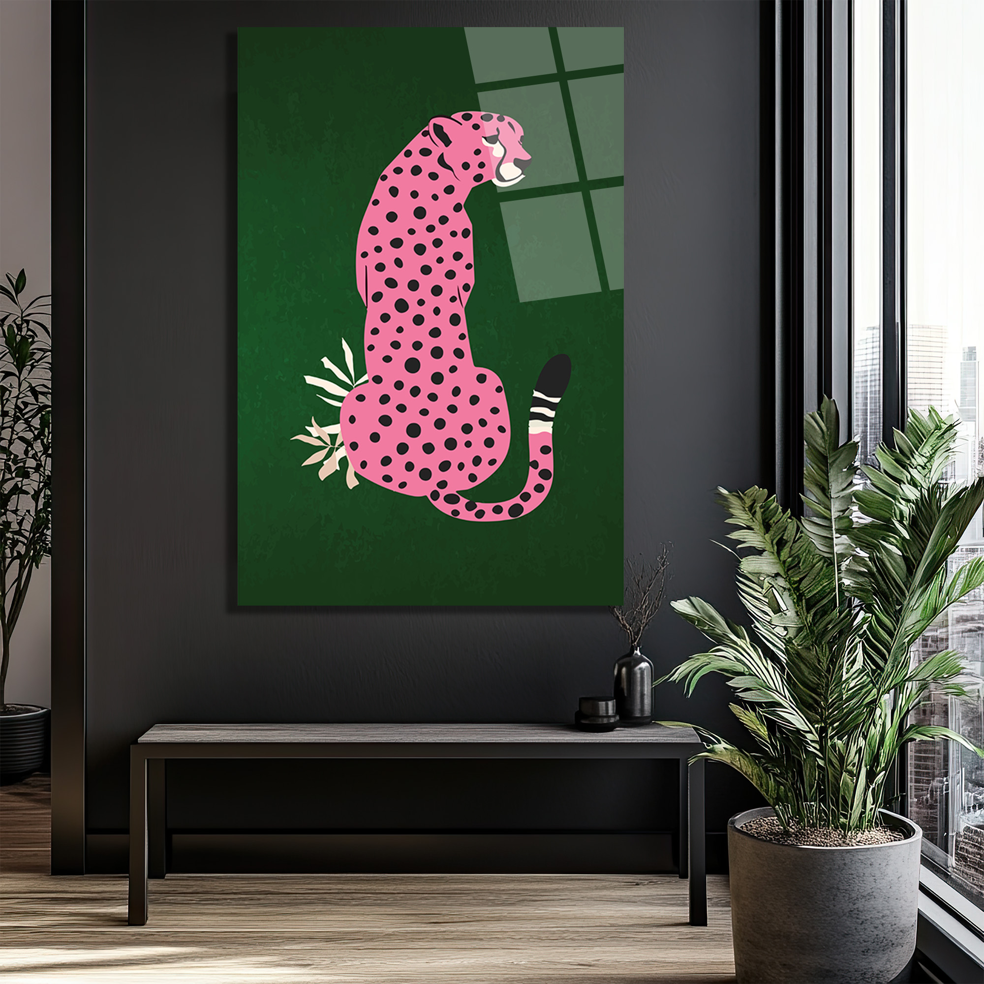 Pembe Leopar: Vahşi ve Şık Bir Dokunuş Cam Tablo - Glazella Pembe Leopar: Vahşi ve Şık Bir Dokunuş Cam Tablo - Glazella