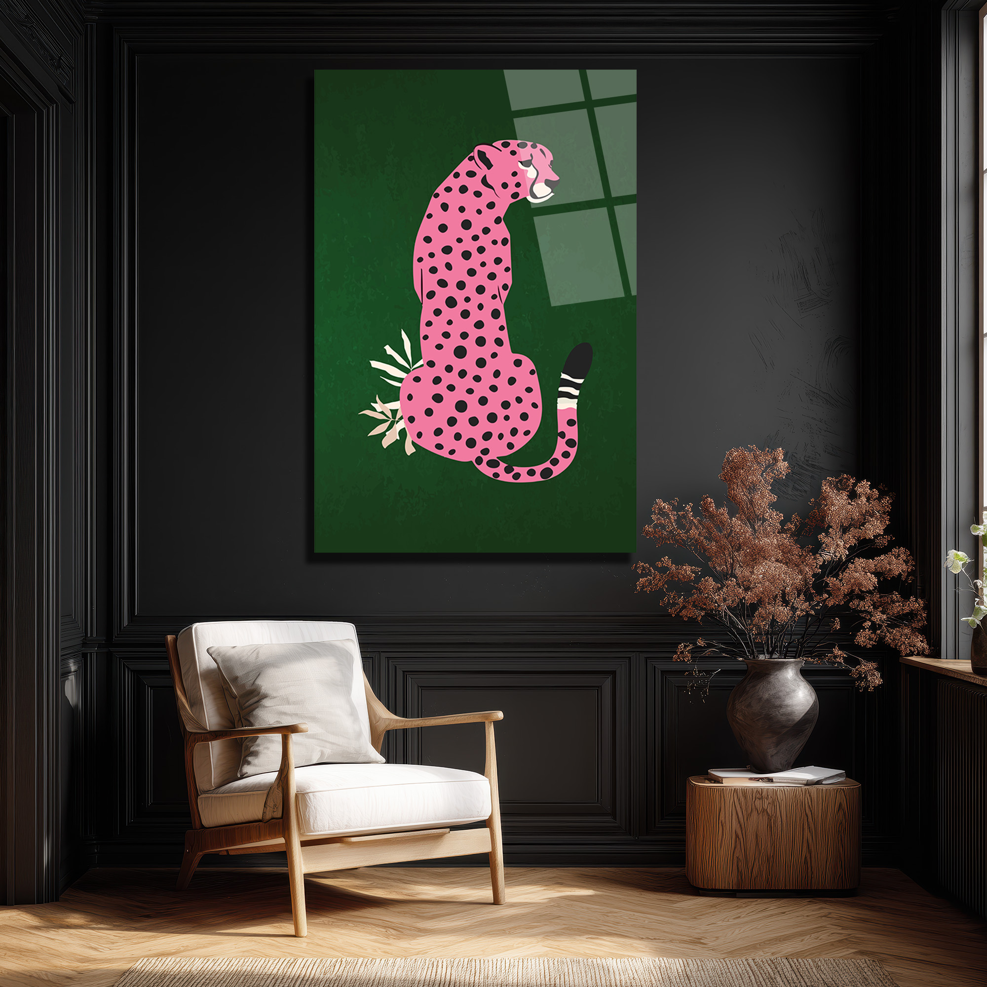 Pembe Leopar: Vahşi ve Şık Bir Dokunuş Cam Tablo - Glazella Pembe Leopar: Vahşi ve Şık Bir Dokunuş Cam Tablo - Glazella