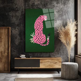 Pembe Leopar: Vahşi ve Şık Bir Dokunuş Cam Tablo - Glazella Pembe Leopar: Vahşi ve Şık Bir Dokunuş Cam Tablo - Glazella