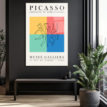 Picasso Dans Figürleri Modern Sanat Cam Tablo - Glazella Picasso Dans Figürleri Modern Sanat Cam Tablo - Glazella
