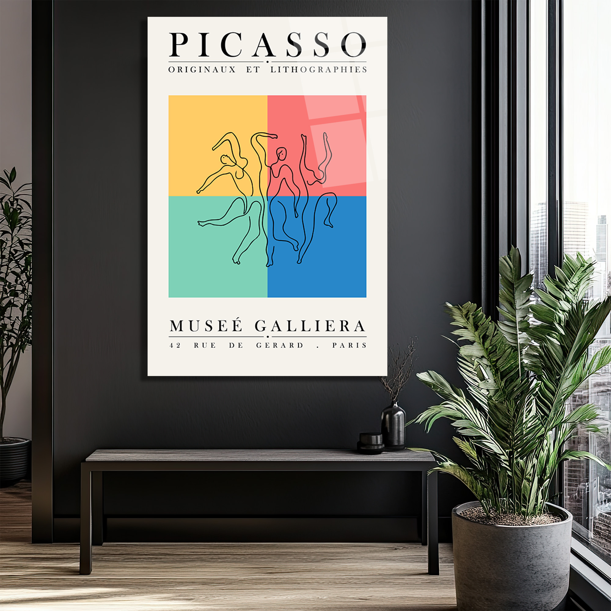 Picasso Dans Figürleri Modern Sanat Cam Tablo - Glazella Picasso Dans Figürleri Modern Sanat Cam Tablo - Glazella