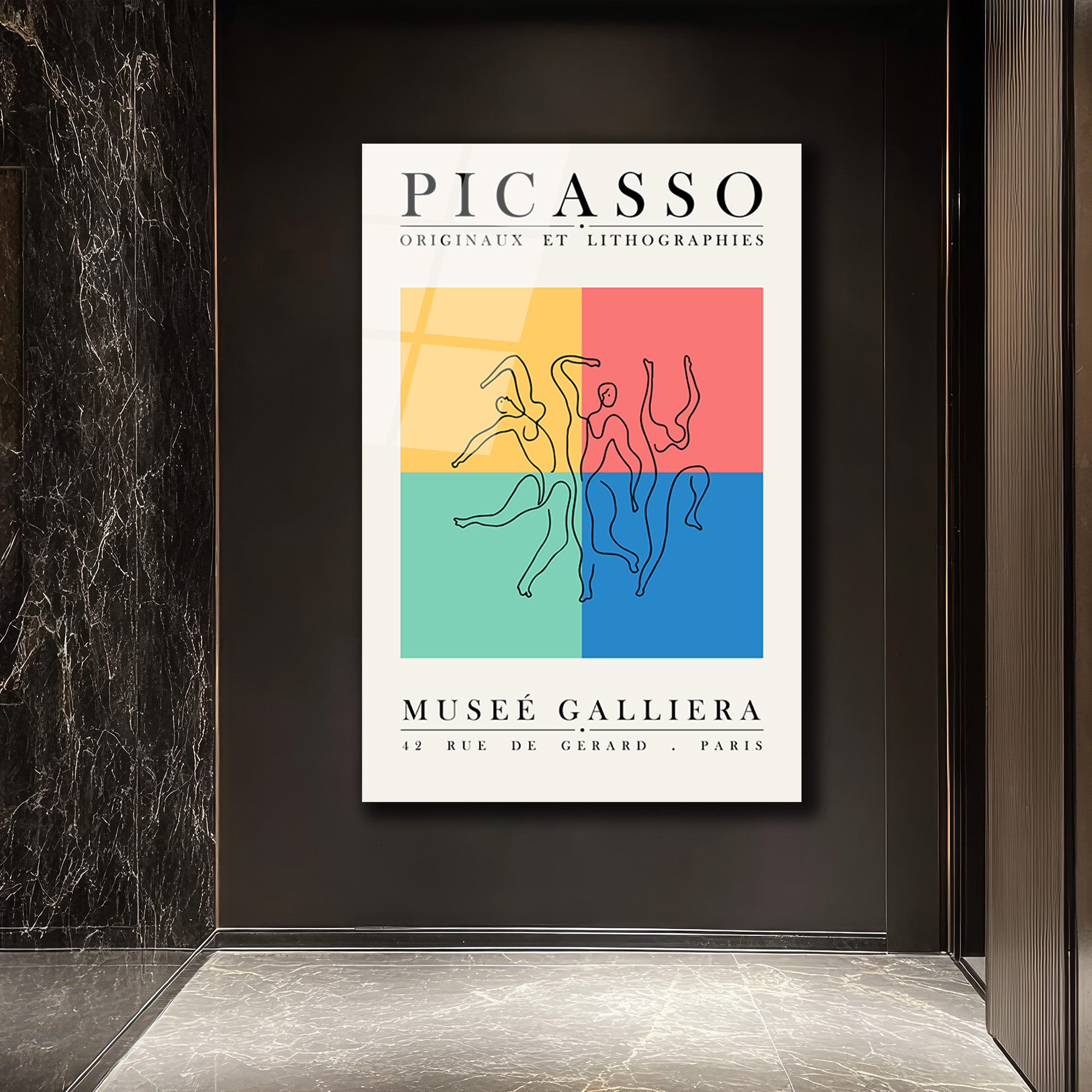 Picasso Dans Figürleri Modern Sanat Cam Tablo - Glazella Picasso Dans Figürleri Modern Sanat Cam Tablo - Glazella