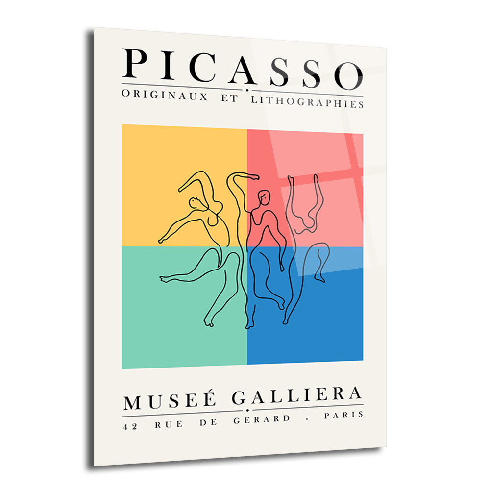 Picasso Dans Figürleri Modern Sanat Cam Tablo - Glazella Picasso Dans Figürleri Modern Sanat Cam Tablo - Glazella
