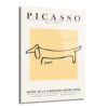 Minimalist Picasso 'Le Chien' Çizgisel Köpek Cam Tablo - Glazella Minimalist Picasso 'Le Chien' Çizgisel Köpek Cam Tablo - Glazella