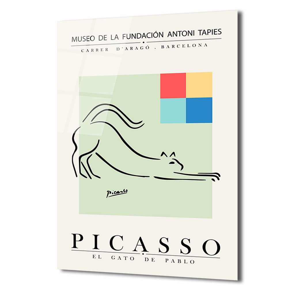 Picasso Esintili El Gato de Pablo Minimalist Kedi Cam Tablo - Glazella Picasso Esintili El Gato de Pablo Minimalist Kedi Cam Tablo - Glazella