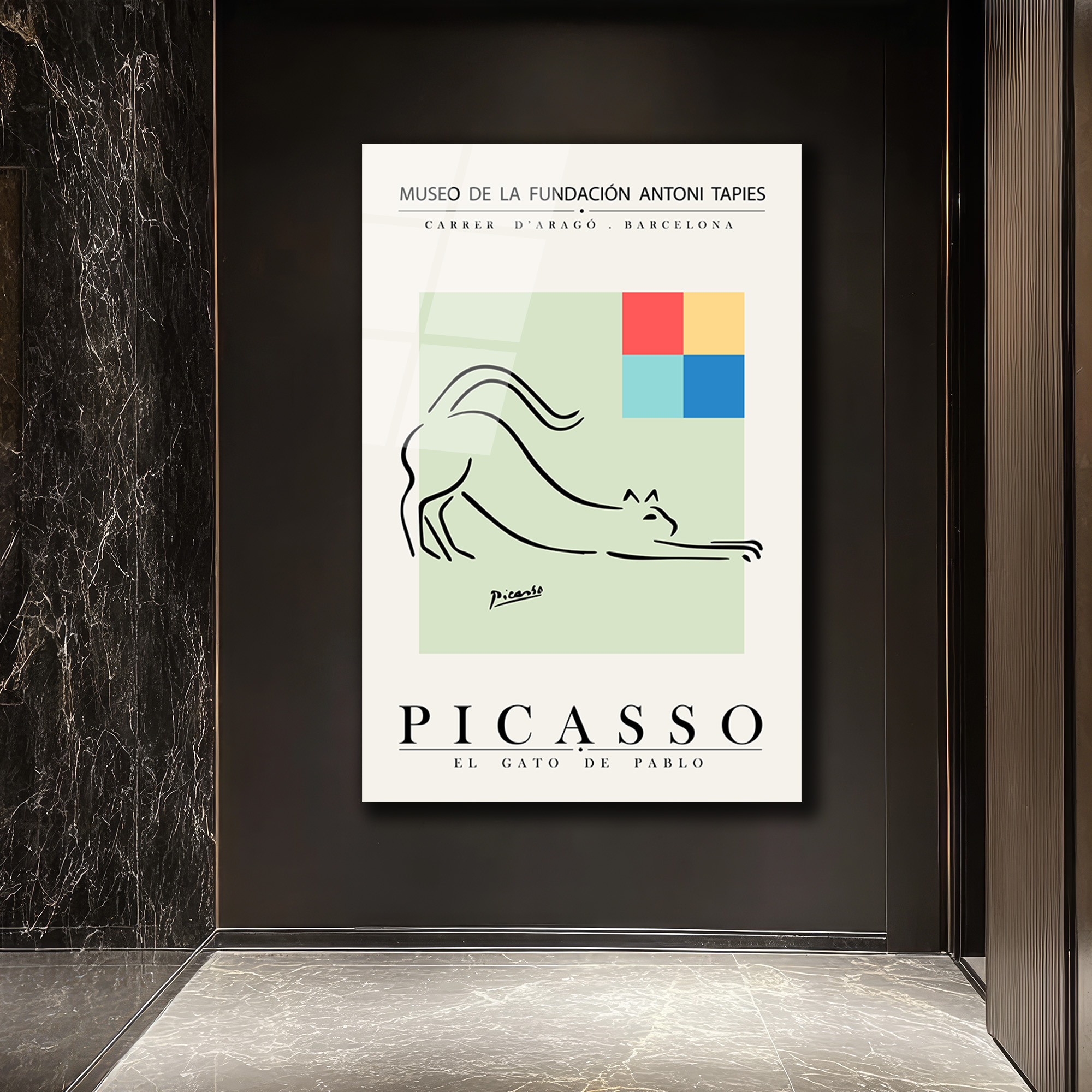 Picasso Esintili El Gato de Pablo Minimalist Kedi Cam Tablo - Glazella Picasso Esintili El Gato de Pablo Minimalist Kedi Cam Tablo - Glazella