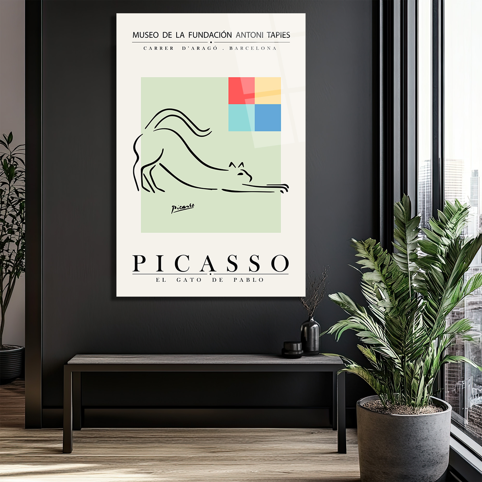 Picasso Esintili El Gato de Pablo Minimalist Kedi Cam Tablo - Glazella Picasso Esintili El Gato de Pablo Minimalist Kedi Cam Tablo - Glazella