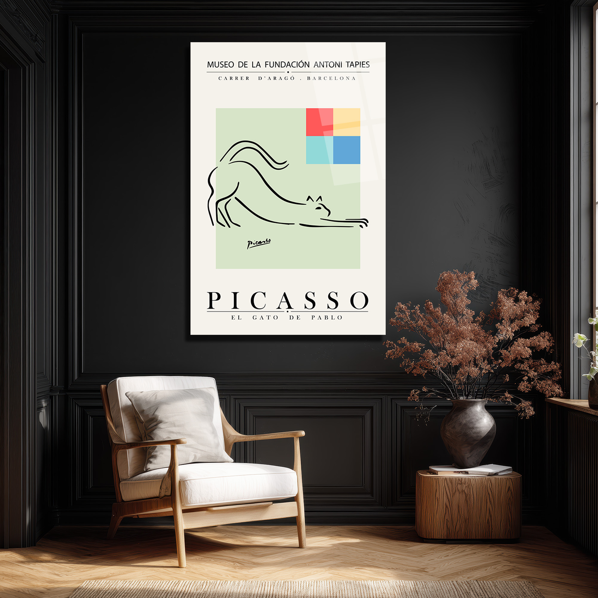 Picasso Esintili El Gato de Pablo Minimalist Kedi Cam Tablo - Glazella Picasso Esintili El Gato de Pablo Minimalist Kedi Cam Tablo - Glazella