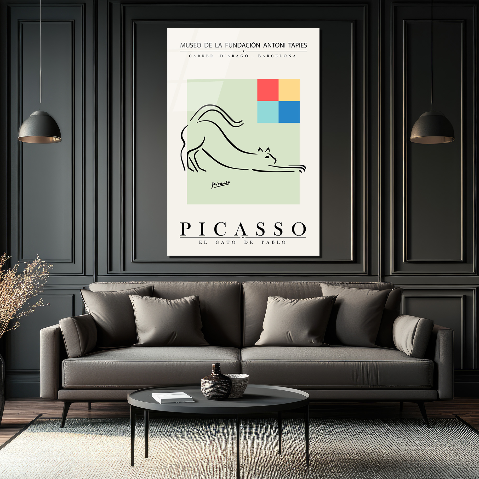 Picasso Esintili El Gato de Pablo Minimalist Kedi Cam Tablo - Glazella Picasso Esintili El Gato de Pablo Minimalist Kedi Cam Tablo - Glazella