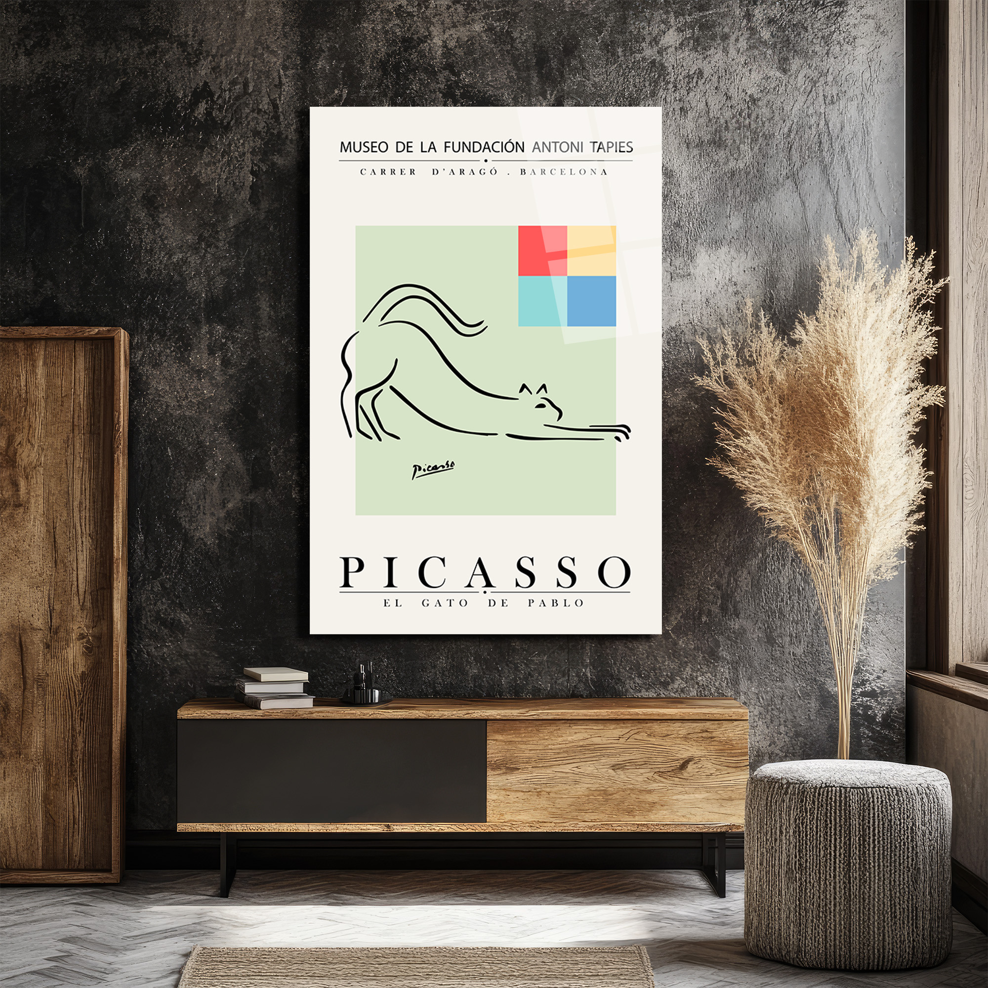 Picasso Esintili El Gato de Pablo Minimalist Kedi Cam Tablo - Glazella Picasso Esintili El Gato de Pablo Minimalist Kedi Cam Tablo - Glazella