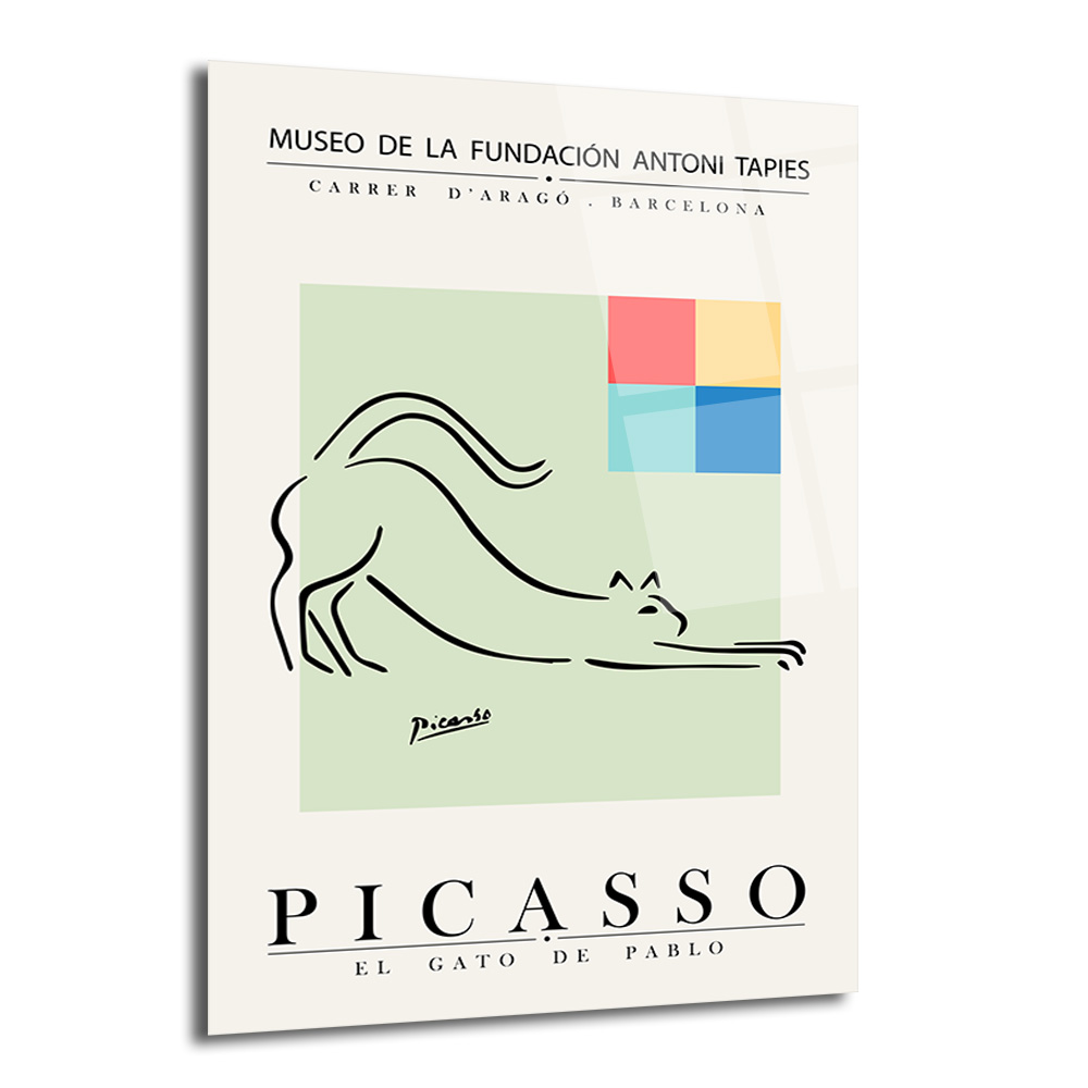 Picasso Esintili El Gato de Pablo Minimalist Kedi Cam Tablo - Glazella Picasso Esintili El Gato de Pablo Minimalist Kedi Cam Tablo - Glazella