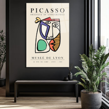 Picasso Tarzı Kübist Yüz Cam Tablo - Modern Sanat Duvar Dekorasyonu - Glazella Picasso Tarzı Kübist Yüz Cam Tablo - Modern Sanat Duvar Dekorasyonu - Glazella