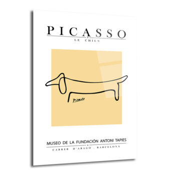 Picasso Le Chien Minimalist Sanat Cam Tablo - Glazella