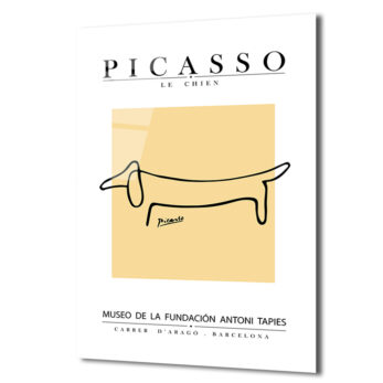 Picasso Le Chien Minimalist Sanat Cam Tablo - Glazella