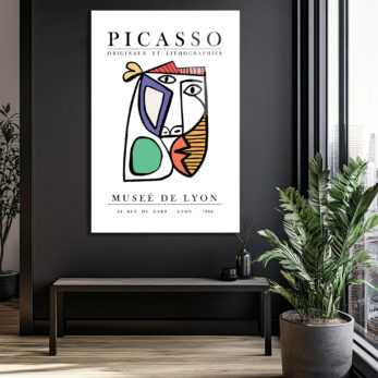 Picasso Esintili Soyut Yüz Sanatı Cam Tablo - Glazella Picasso Esintili Soyut Yüz Sanatı Cam Tablo - Glazella