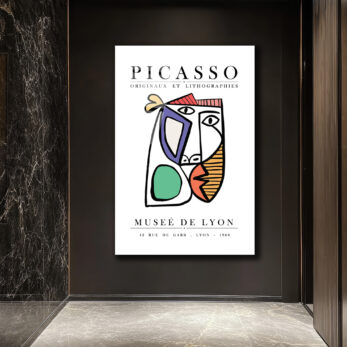 Picasso Esintili Soyut Yüz Sanatı Cam Tablo - Glazella Picasso Esintili Soyut Yüz Sanatı Cam Tablo - Glazella