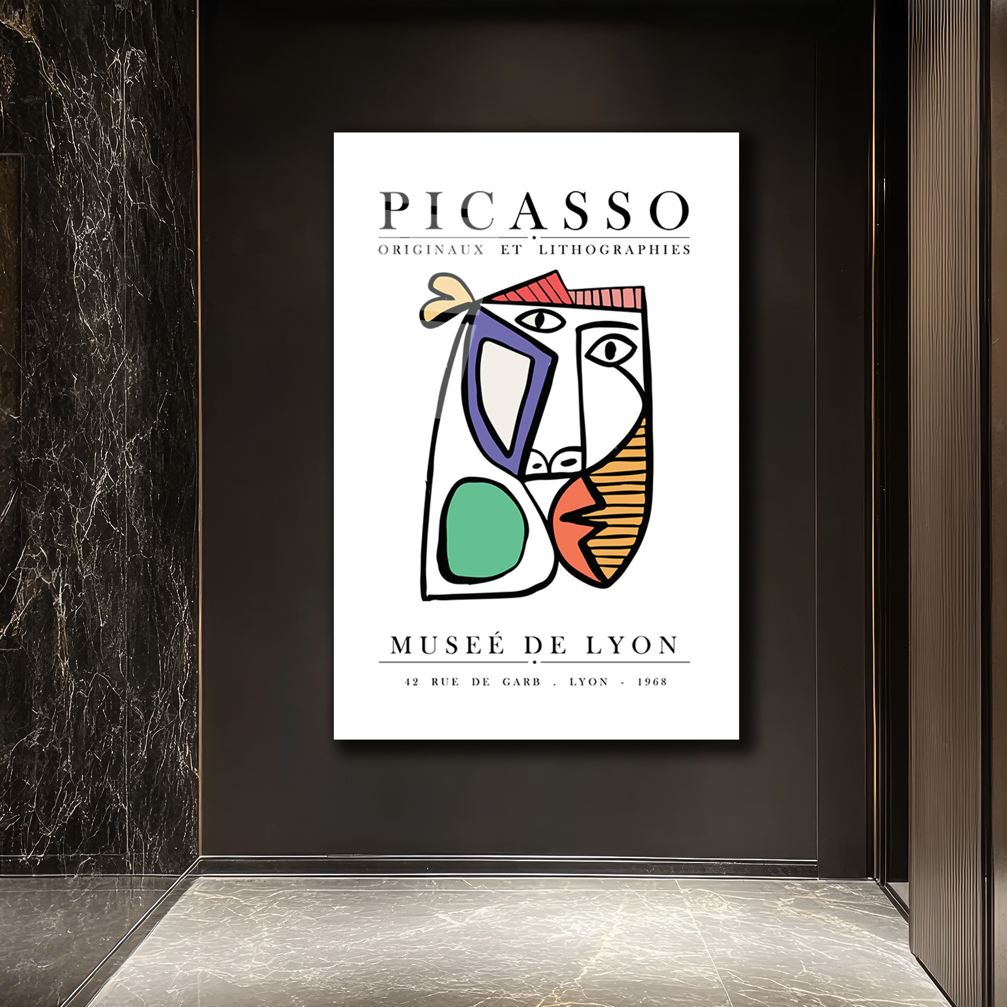 Picasso Esintili Soyut Yüz Sanatı Cam Tablo - Glazella Picasso Esintili Soyut Yüz Sanatı Cam Tablo - Glazella