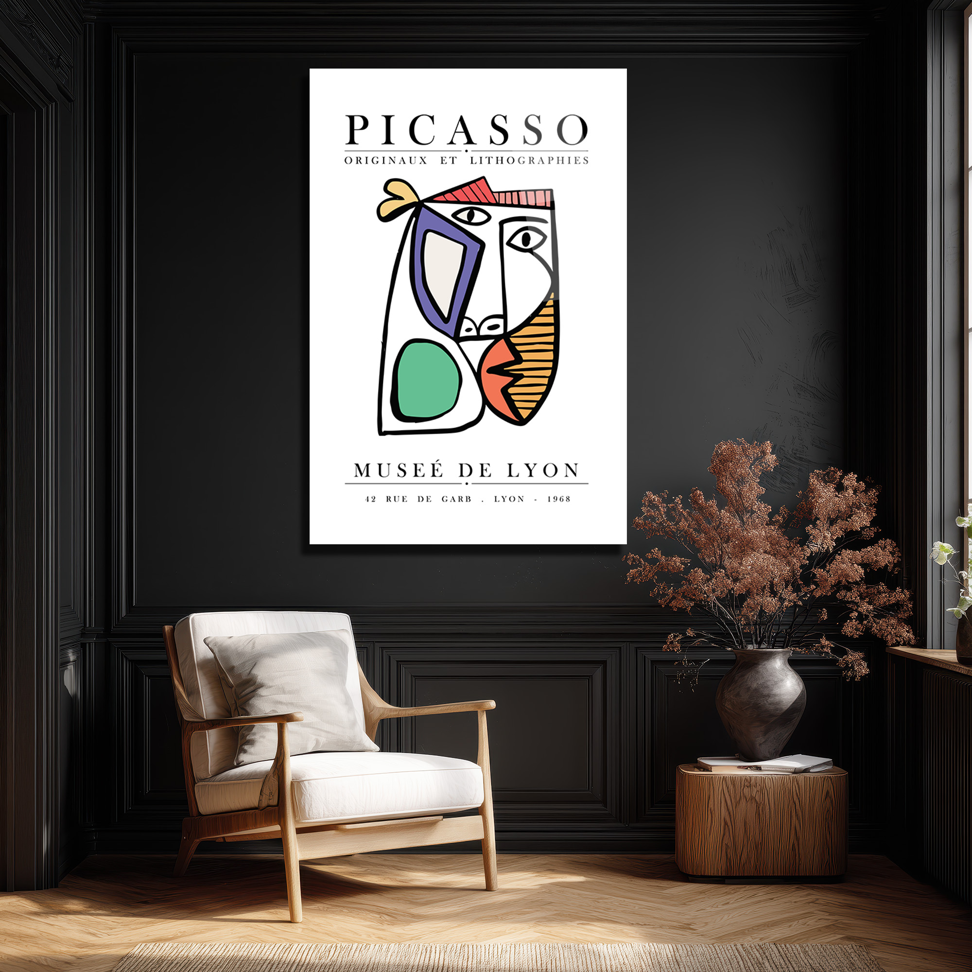 Picasso Esintili Soyut Yüz Sanatı Cam Tablo - Glazella Picasso Esintili Soyut Yüz Sanatı Cam Tablo - Glazella