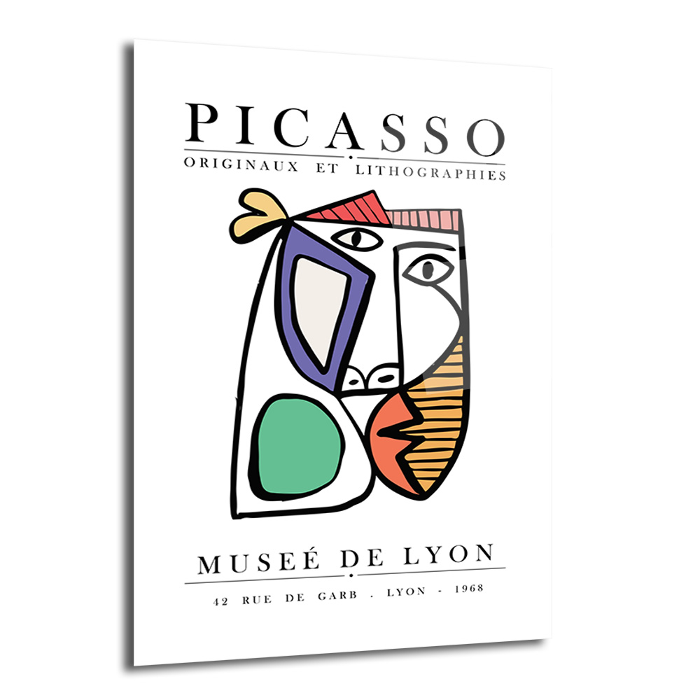 Picasso Esintili Soyut Yüz Sanatı Cam Tablo - Glazella Picasso Esintili Soyut Yüz Sanatı Cam Tablo - Glazella
