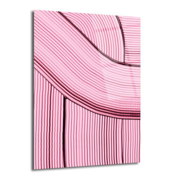 Pembe Rüyalar: Dinamik Çizgili Modern Cam Tablo - Glazella
