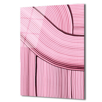 Pembe Rüyalar: Dinamik Çizgili Modern Cam Tablo - Glazella Pembe Rüyalar: Dinamik Çizgili Modern Cam Tablo - Glazella