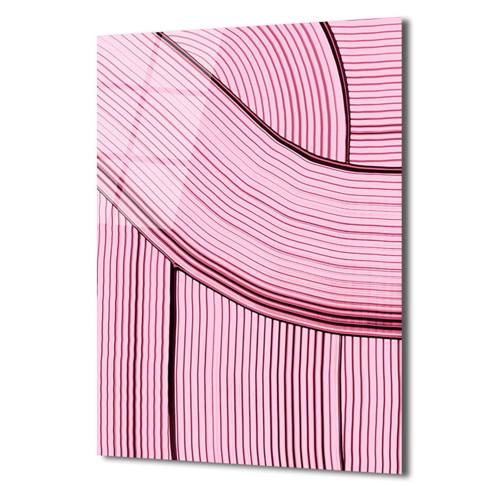 Pembe Rüyalar: Dinamik Çizgili Modern Cam Tablo - Glazella Pembe Rüyalar: Dinamik Çizgili Modern Cam Tablo - Glazella