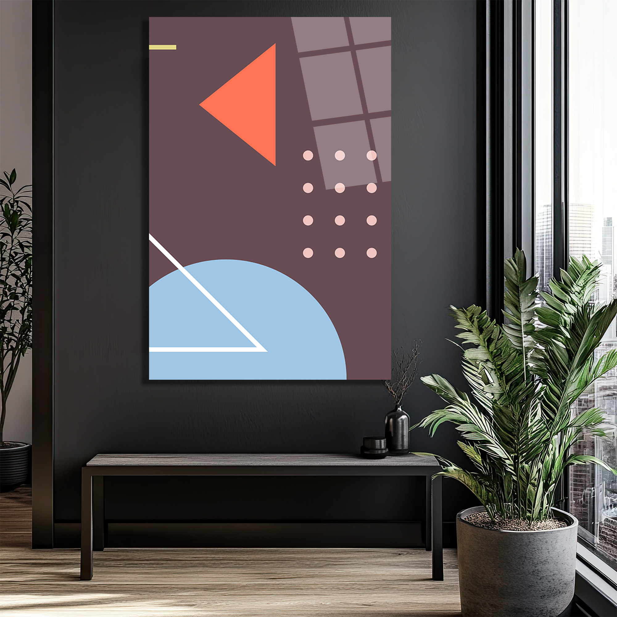 Soyut Geometrik Sanat Cam Tablo - Modern Duvar Dekorasyonu - Glazella Soyut Geometrik Sanat Cam Tablo - Modern Duvar Dekorasyonu - Glazella