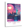New York City USA Işıltılı Şehir Manzarası Cam Tablo - Glazella New York City USA Işıltılı Şehir Manzarası Cam Tablo - Glazella