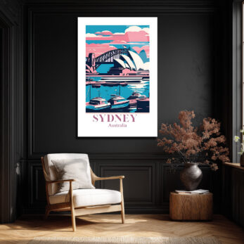 Sydney Manzarası Modern Sanat Cam Tablo - Avustralya Seyahat Temalı - Glazella