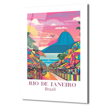 Rio de Janeiro Rüyası Cam Tablo - Canlı Şehir Manzarası - Glazella