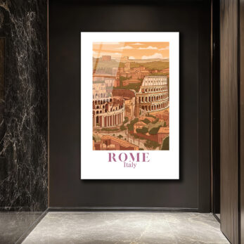 Roma Kolezyum İtalya Manzarası Temalı Cam Tablo - Glazella Roma Kolezyum İtalya Manzarası Temalı Cam Tablo - Glazella