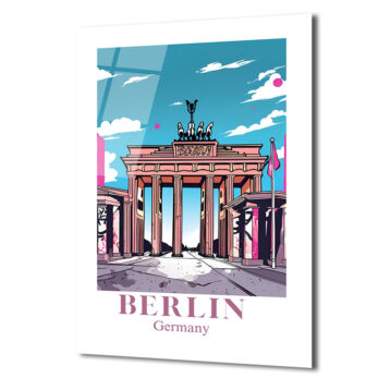 Berlin Brandenburg Kapısı Pop Art Cam Tablo - Glazella Özel Seri - Glazella
