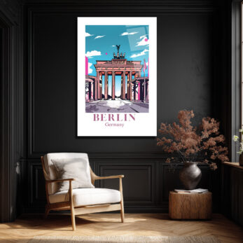 Berlin Brandenburg Kapısı Pop Art Cam Tablo - Glazella Özel Seri - Glazella