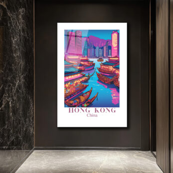 Hong Kong Neon Işıkları Cam Tablo - Şehir Manzarası - Glazella Hong Kong Neon Işıkları Cam Tablo - Şehir Manzarası - Glazella