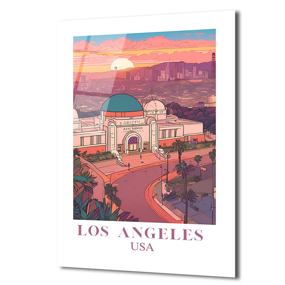 Los Angeles Griffith Gözlemevi Gün Batımı Cam Tablo - Glazella Los Angeles Griffith Gözlemevi Gün Batımı Cam Tablo - Glazella