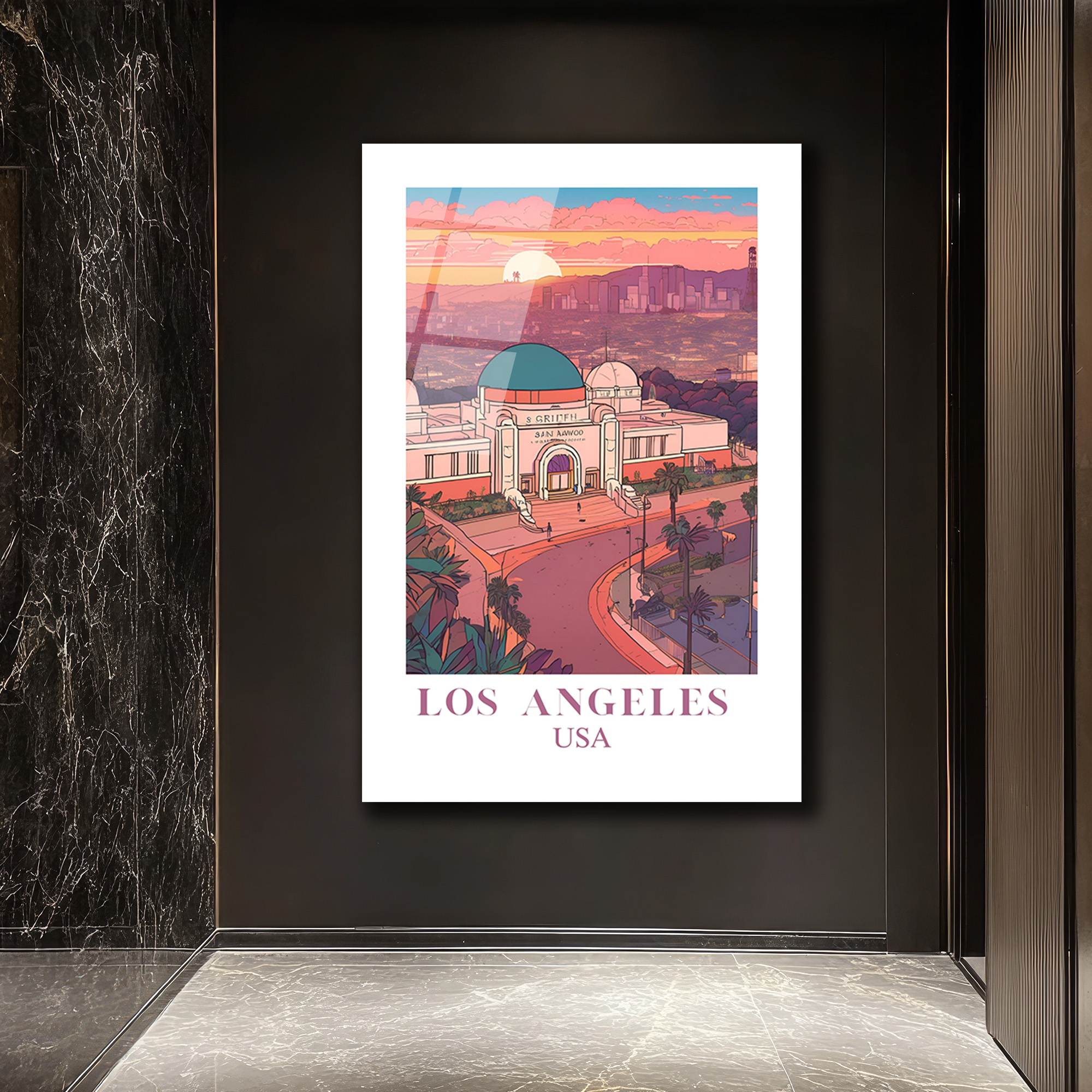 Los Angeles Griffith Gözlemevi Gün Batımı Cam Tablo - Glazella Los Angeles Griffith Gözlemevi Gün Batımı Cam Tablo - Glazella