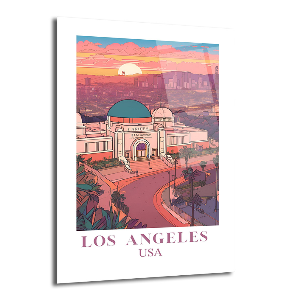 Los Angeles Griffith Gözlemevi Gün Batımı Cam Tablo - Glazella Los Angeles Griffith Gözlemevi Gün Batımı Cam Tablo - Glazella