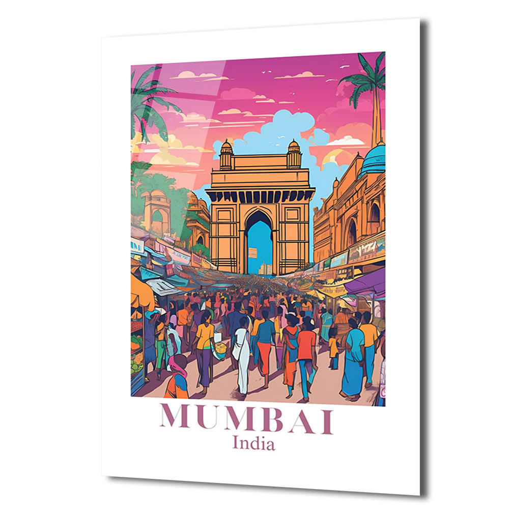 Mumbai'nin Canlı Ruhu: Gateway of India Temalı Sanatsal Cam Tablo - Glazella Mumbai'nin Canlı Ruhu: Gateway of India Temalı Sanatsal Cam Tablo - Glazella