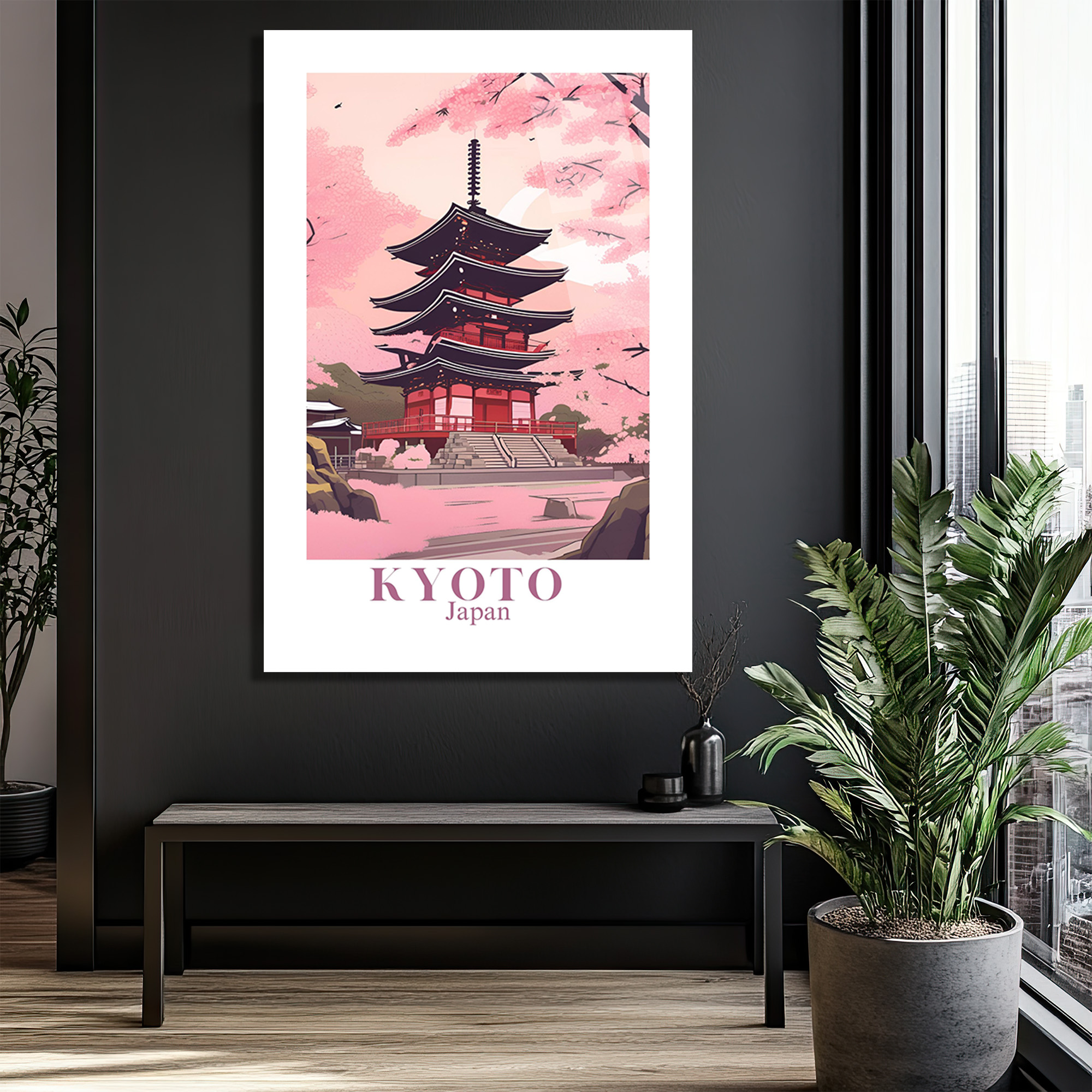 Kyoto Sakura Tapınağı Cam Tablo: Japon Baharının Zarafeti - Glazella Kyoto Sakura Tapınağı Cam Tablo: Japon Baharının Zarafeti - Glazella