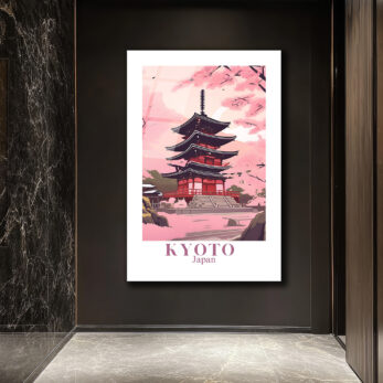 Kyoto Sakura Tapınağı Cam Tablo: Japon Baharının Zarafeti - Glazella Kyoto Sakura Tapınağı Cam Tablo: Japon Baharının Zarafeti - Glazella