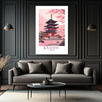 Kyoto Sakura Tapınağı Cam Tablo: Japon Baharının Zarafeti - Glazella Kyoto Sakura Tapınağı Cam Tablo: Japon Baharının Zarafeti - Glazella